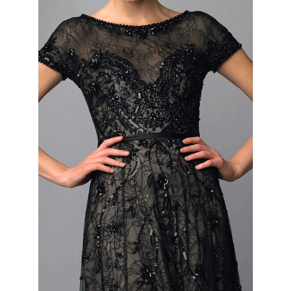 Basix Black Label Sequin Beaded Lace Dress Size 6
